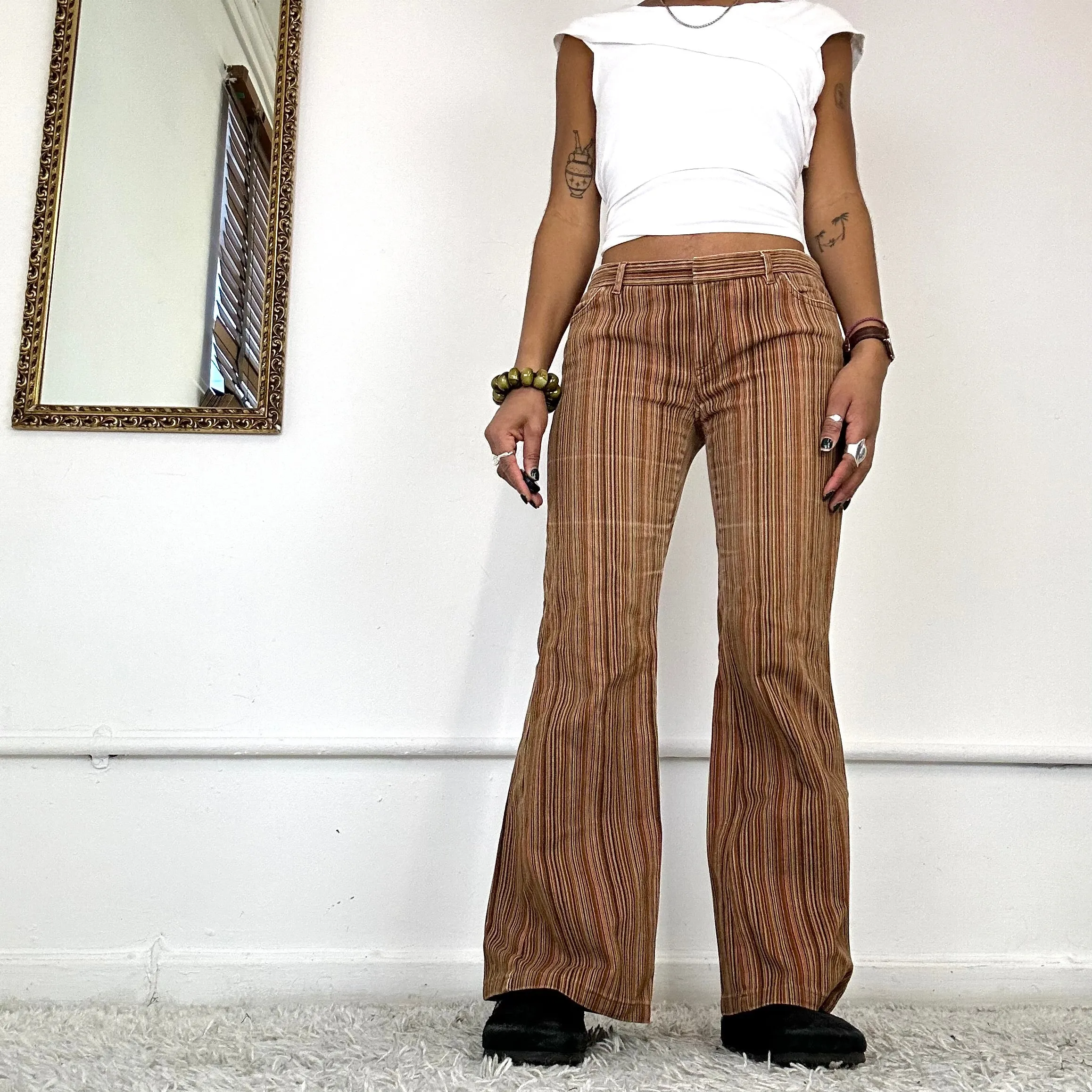 70s pinstripe corduroy trousers