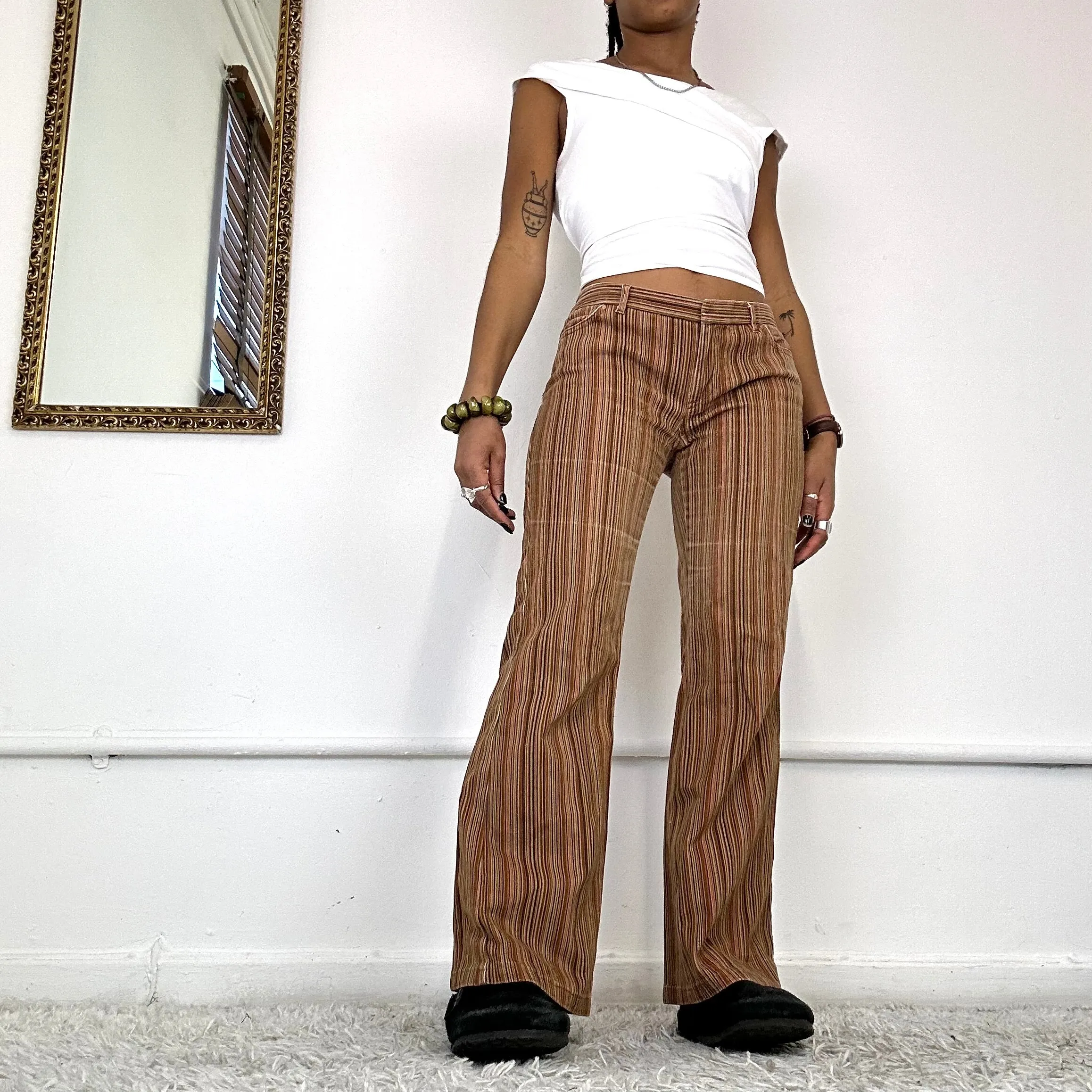 70s pinstripe corduroy trousers