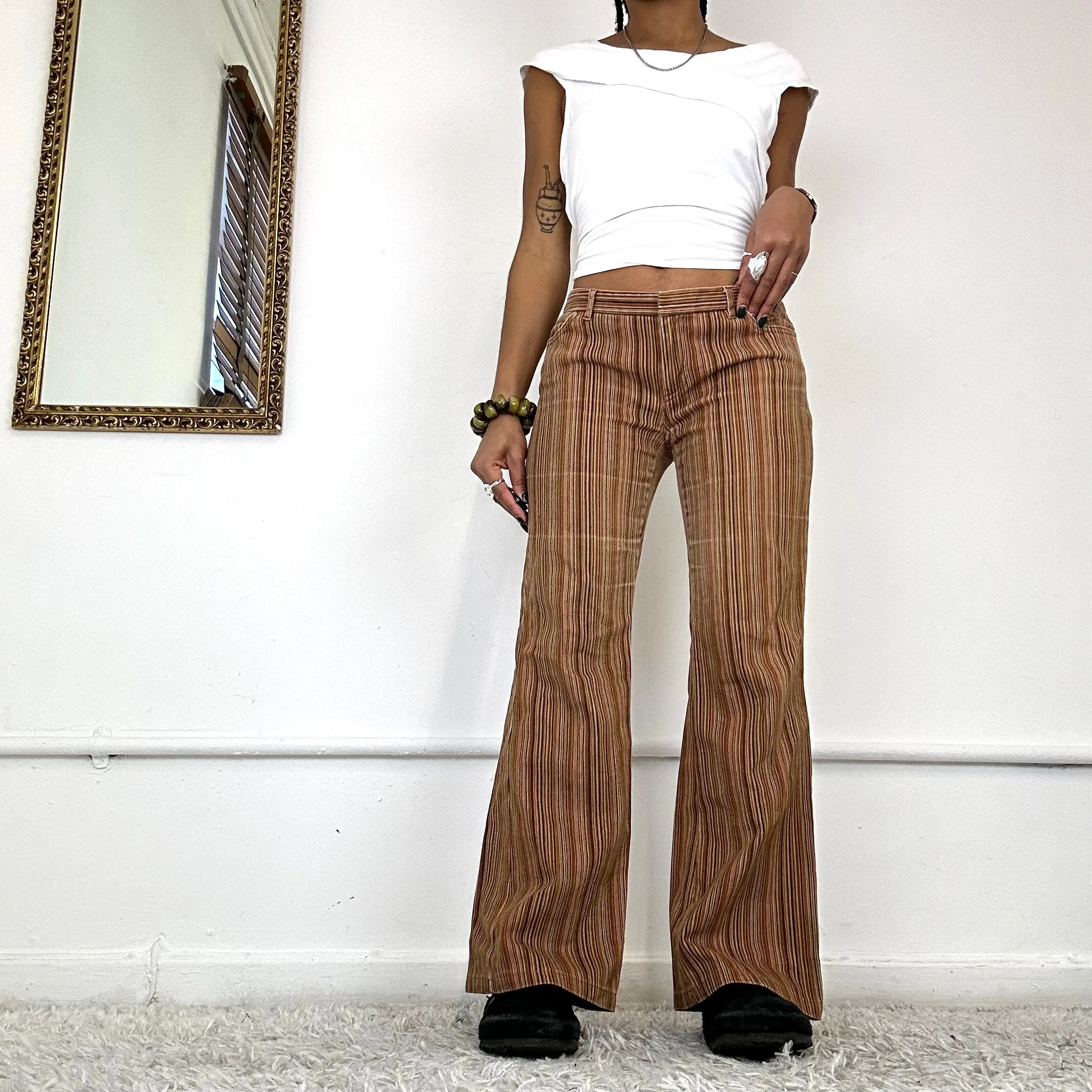 70s pinstripe corduroy trousers