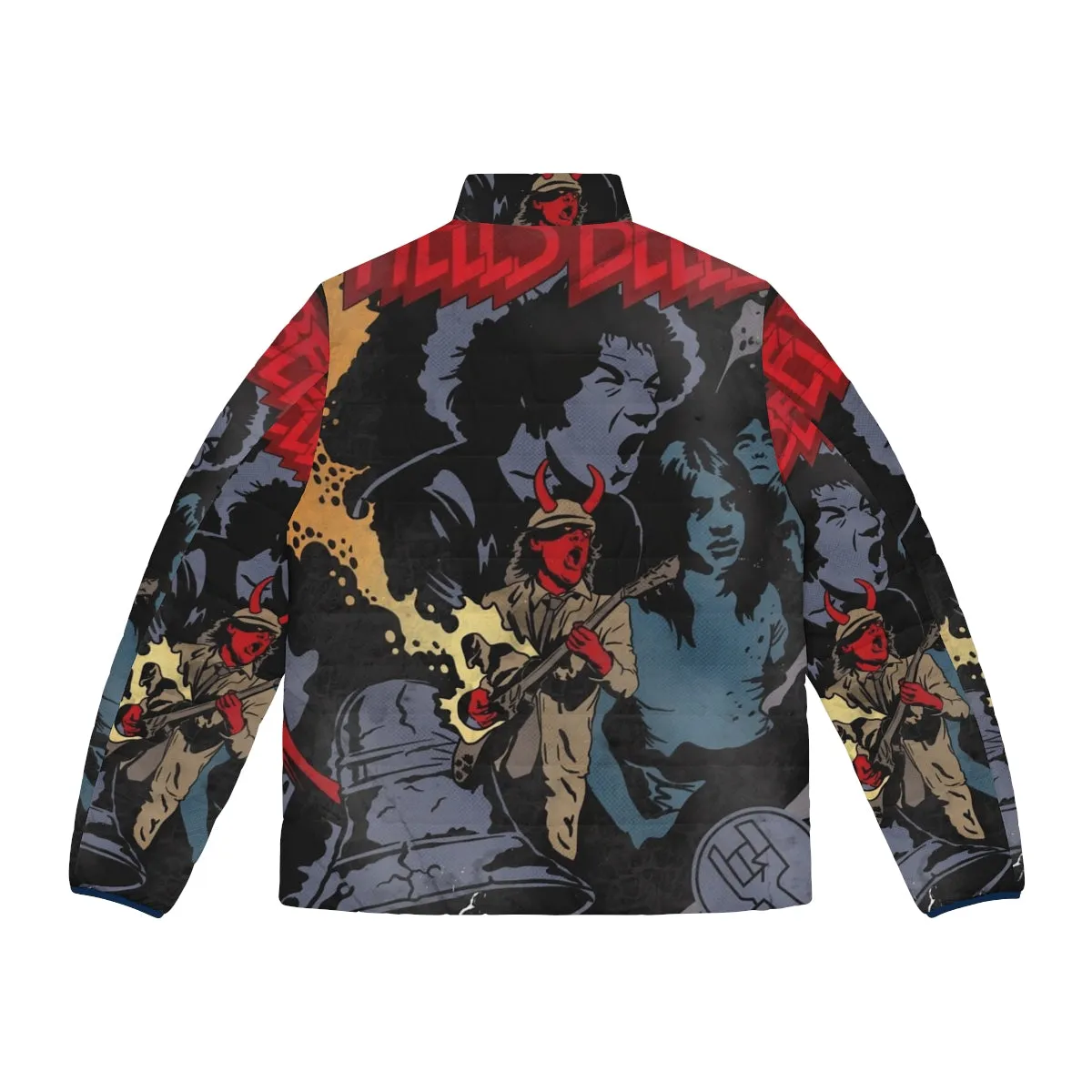 ACDC Hells Bells Comics Inspired Puffer Jacket