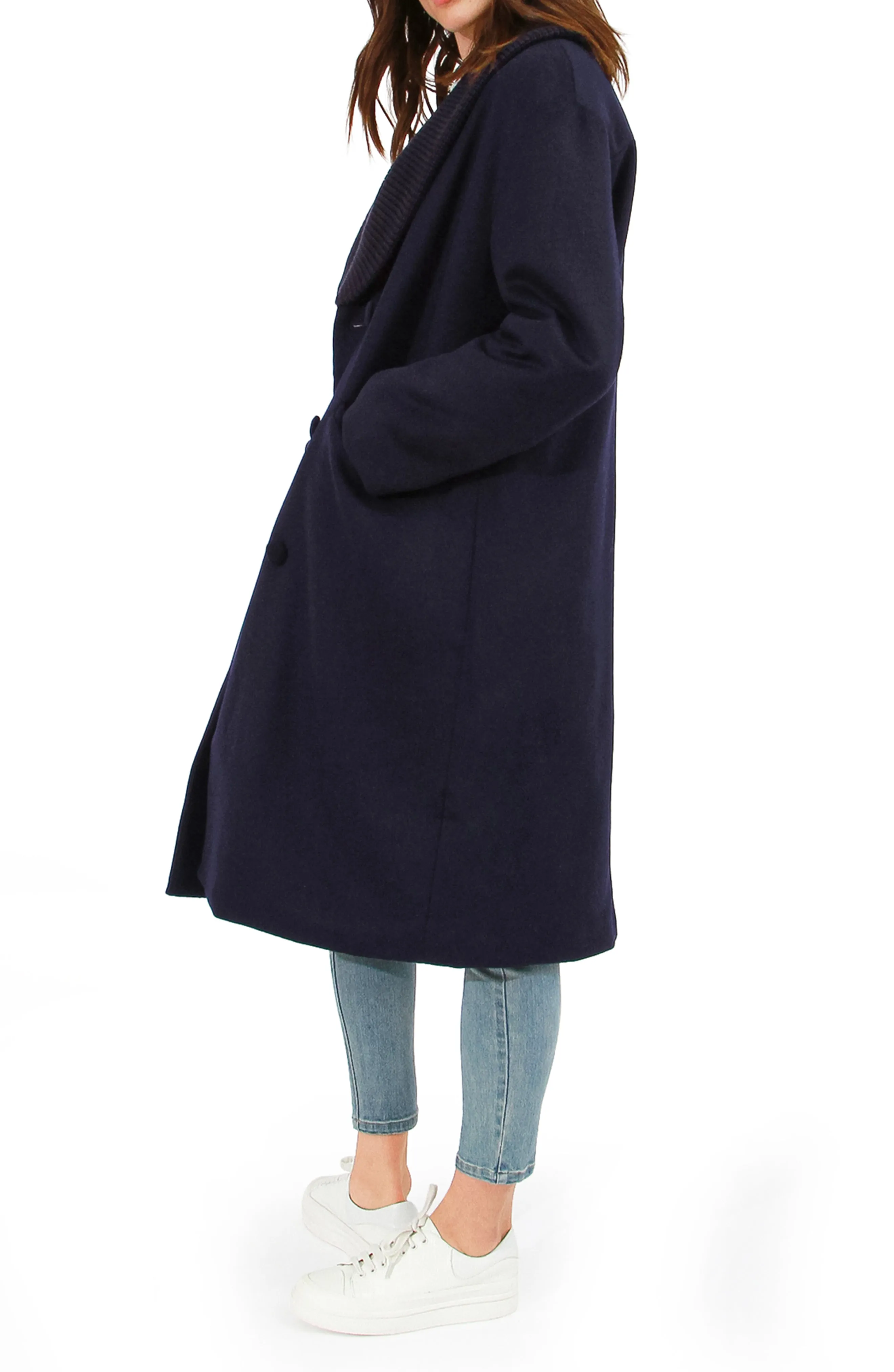 After Party Qulited Lining Coat - Navy