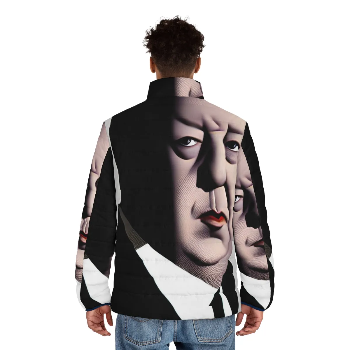 Alfred Hitchcock Portrait Puffer Jacket - Iconic Director's Movies