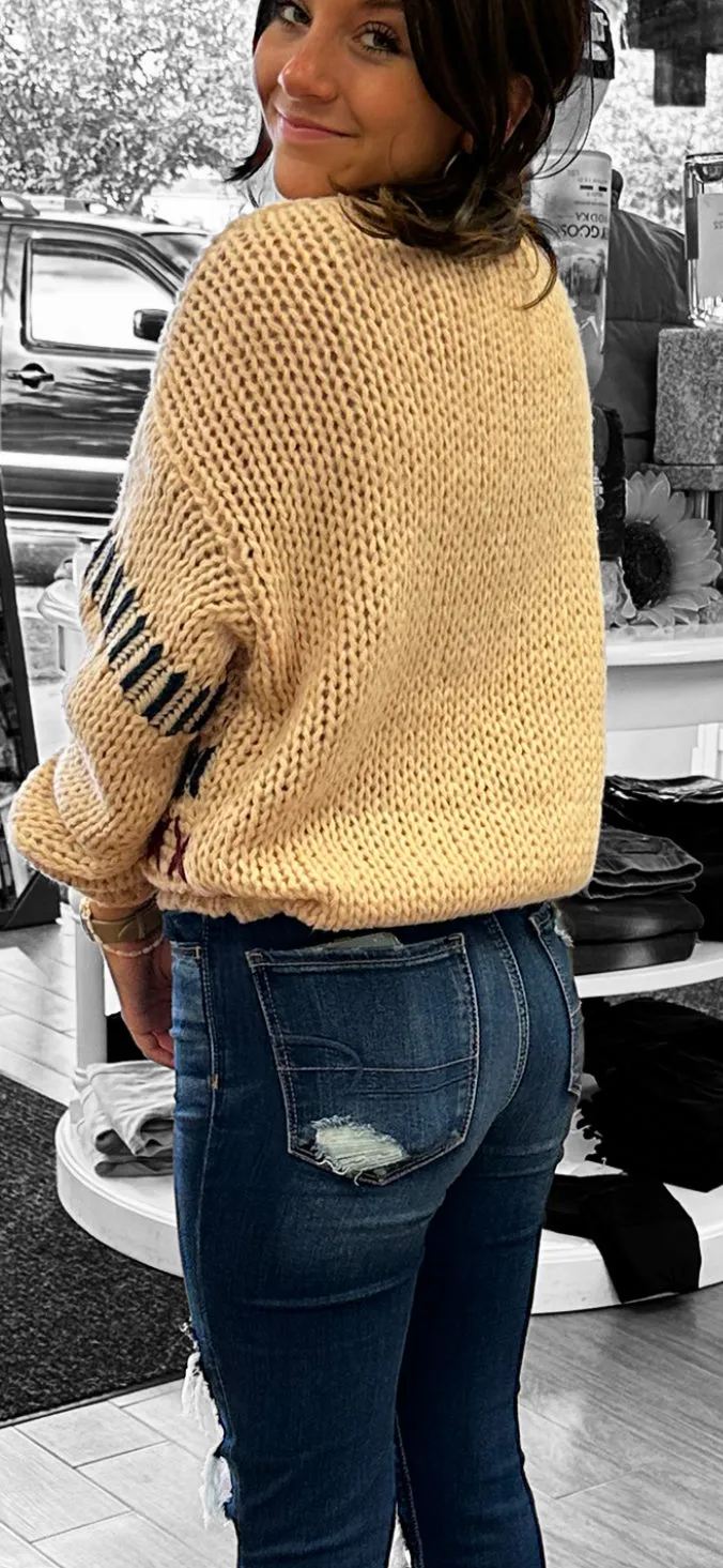 Amani Chunky Knit Stitch Sweater