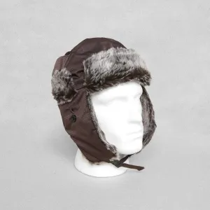 Arctic Fox Trapper Hat with Faux Fur - Brown