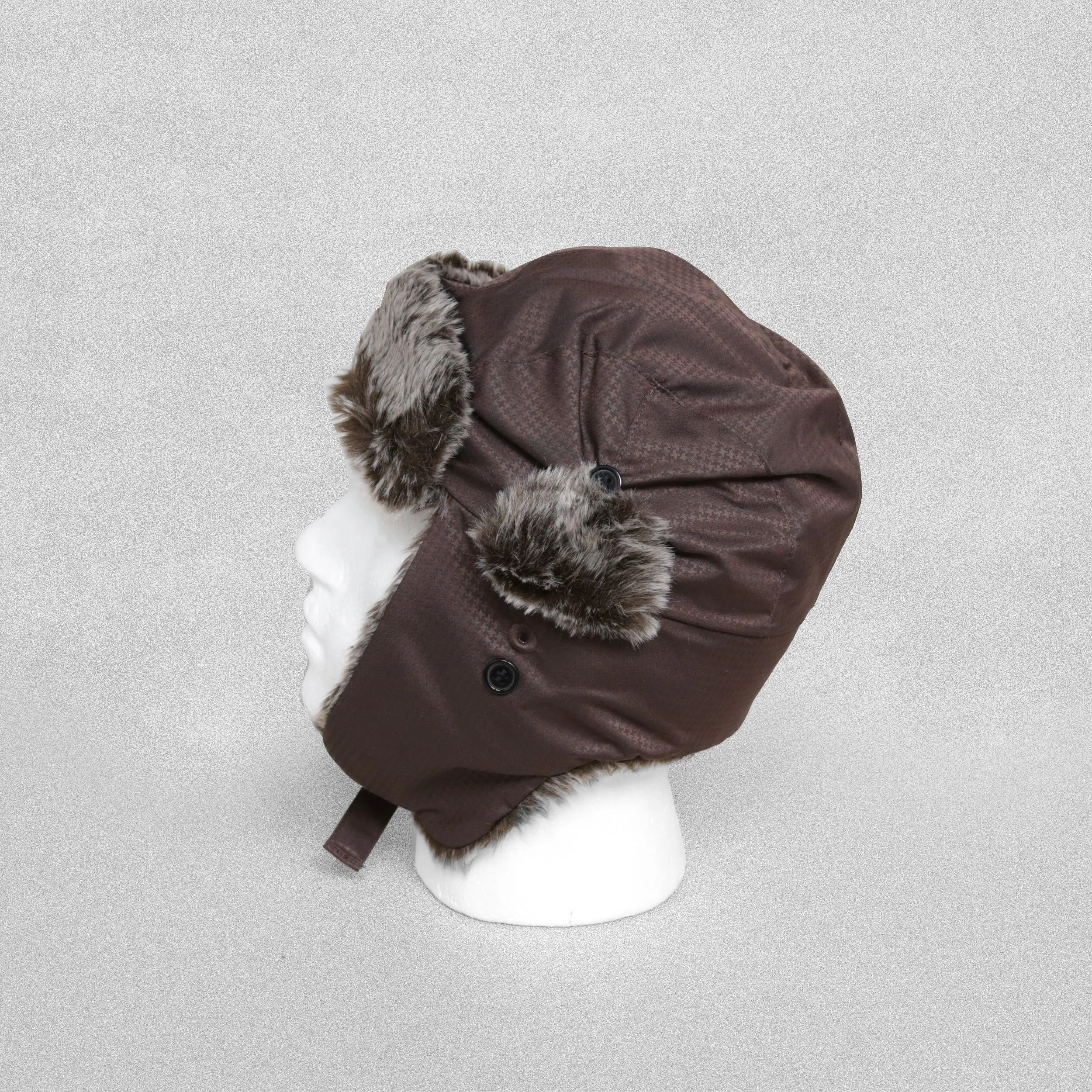 Arctic Fox Trapper Hat with Faux Fur - Brown