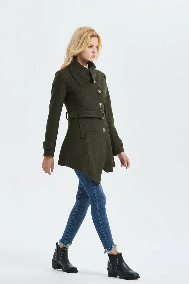 Army green coat, warm coat C1320