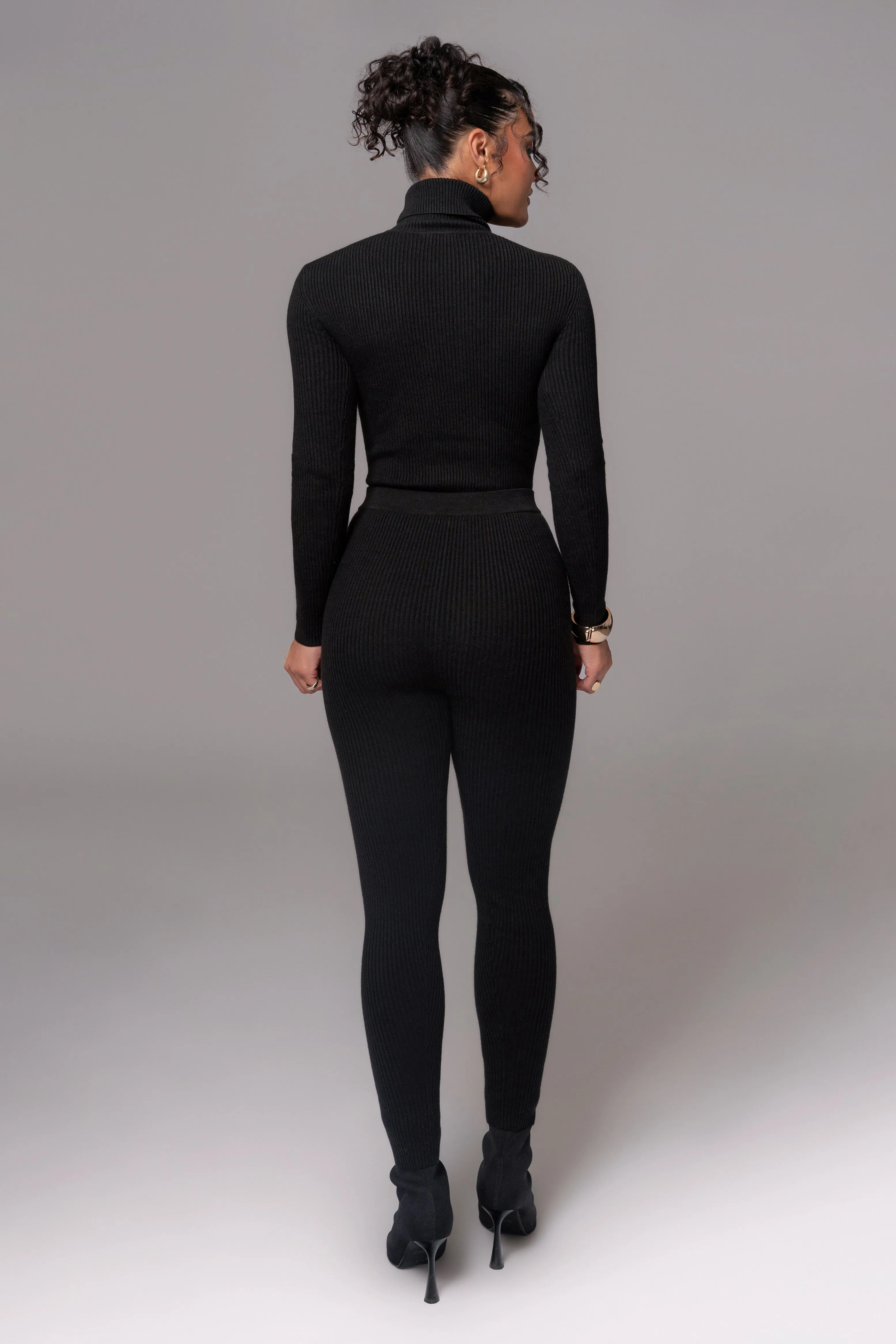 Black Arlett Turtleneck Bodysuit