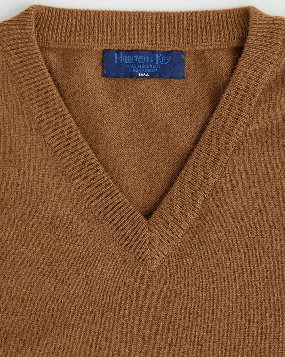 Bronze V-Neck Cashmere Sweater