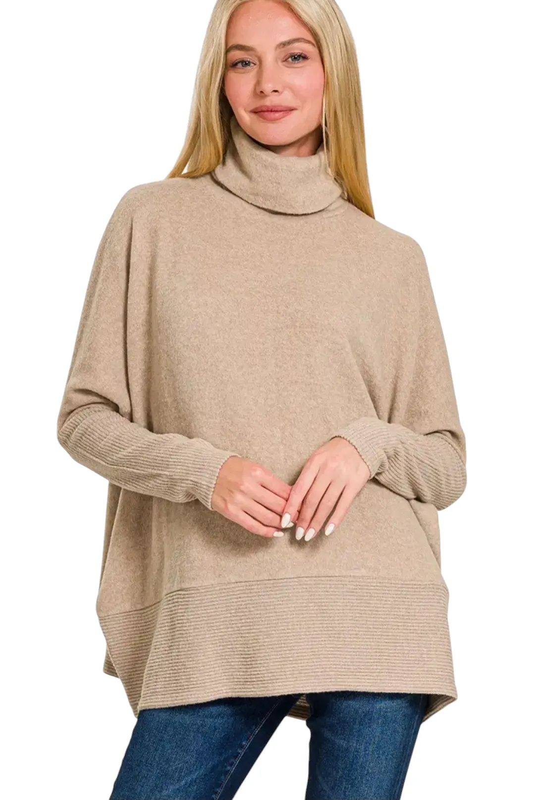 Brushed Turtleneck Sweater - Multiple Colors Available