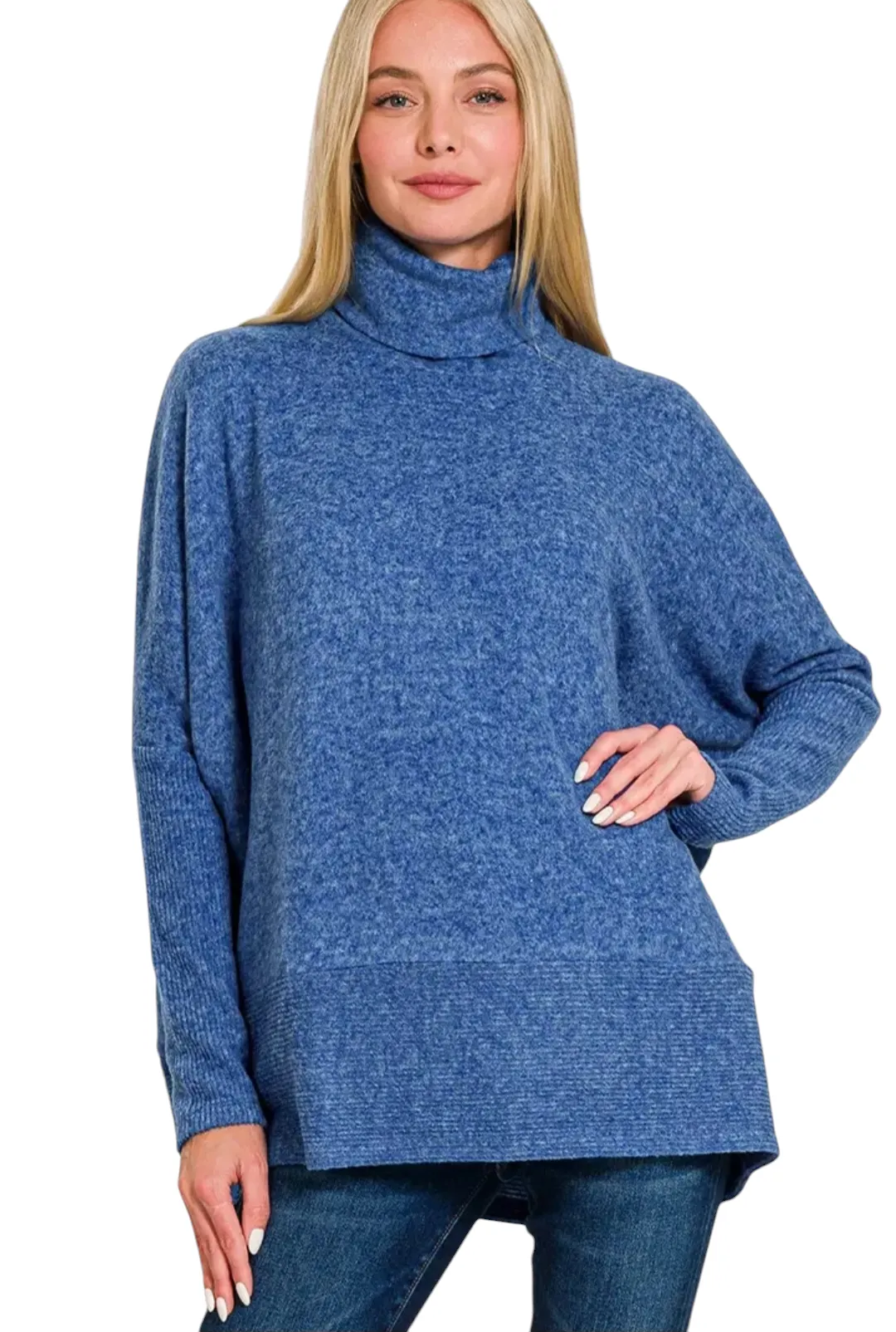 Brushed Turtleneck Sweater - Multiple Colors Available