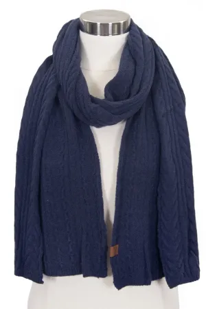 C.C CABLE WINTER SCARF (NAVY)