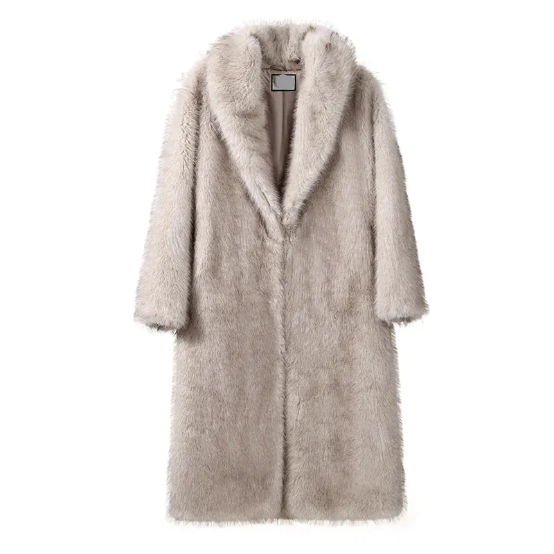 Classy Long Faux Fur Fluffy long trench coat