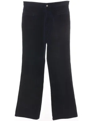 Corduroy Fabric Navy Flared Trousers - W30 L30