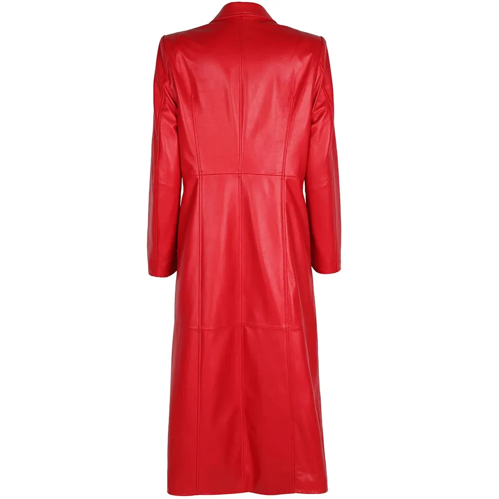 Couture Extra Long Leather Coat