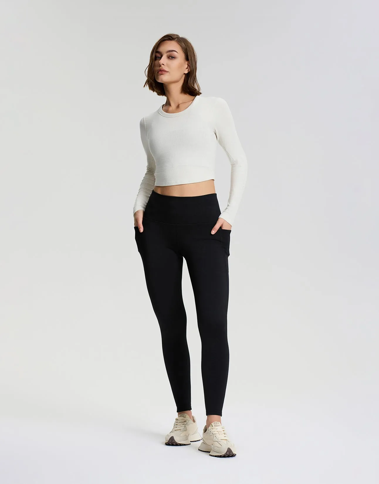 CozyWarmth Fleece Lined Leggings, Side Pockets