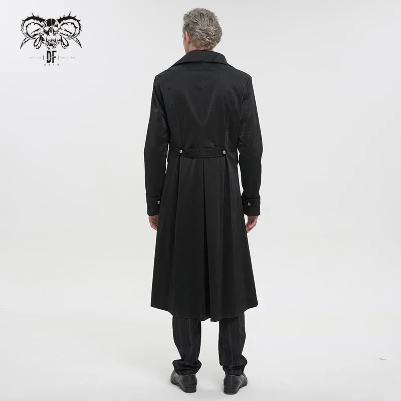 CT196 gothic basic style dark pattern leather trench coat