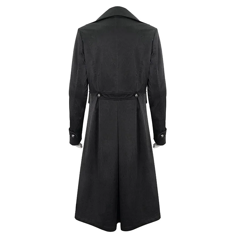 CT196 gothic basic style dark pattern leather trench coat