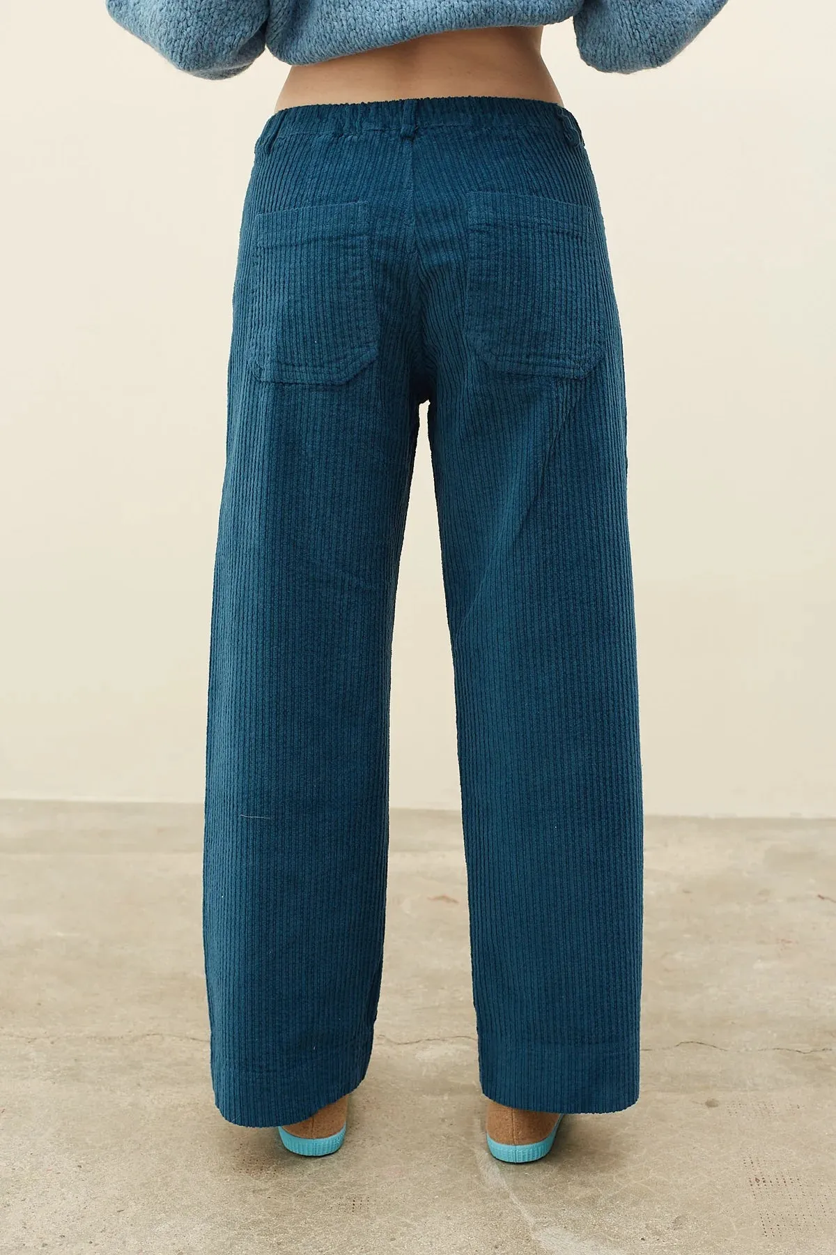 Dr Bloom Blue Jumbo Cord Trousers