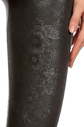 Embossed Textured Fleece Lined Leggings