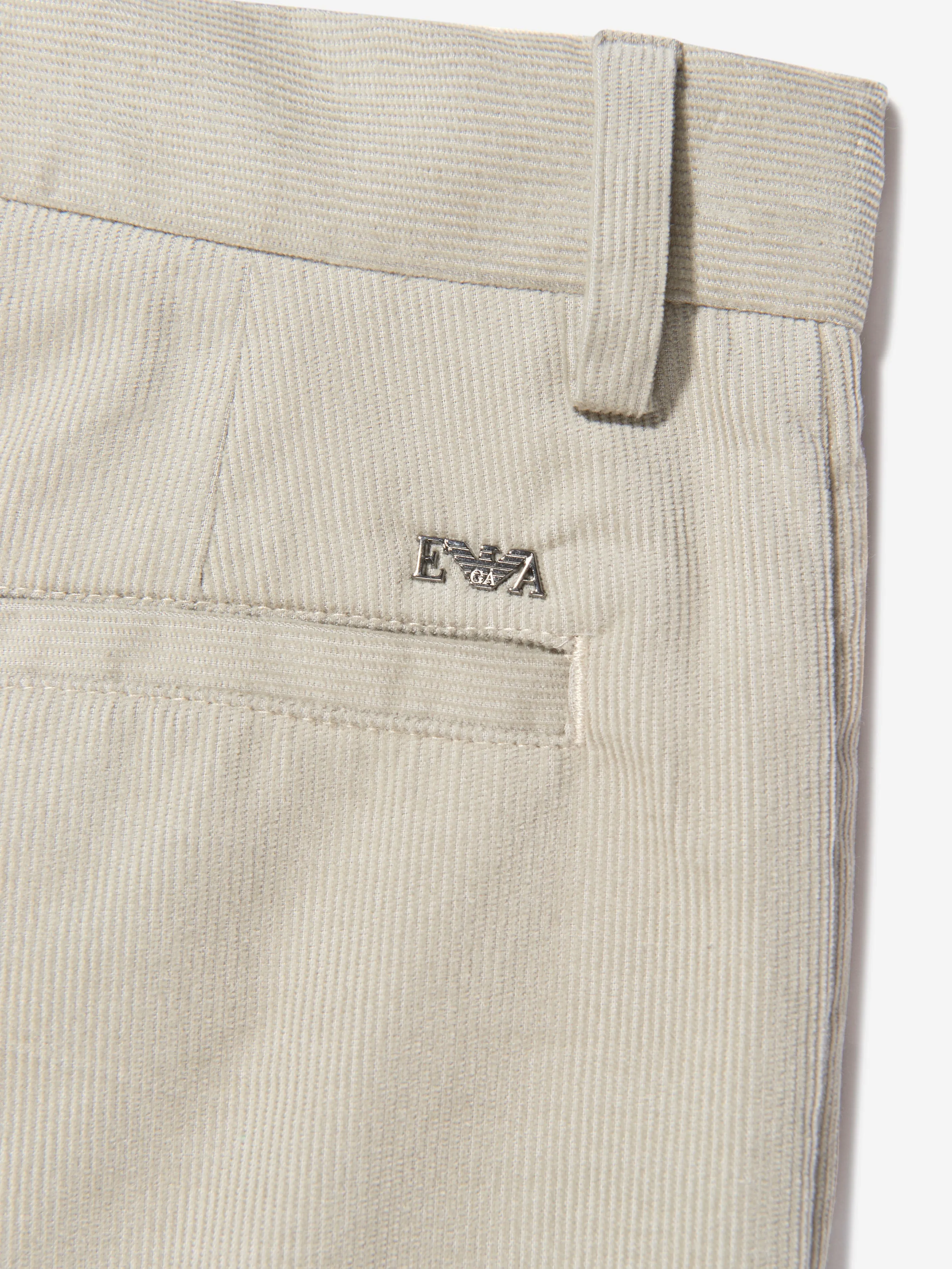 Emporio Armani Boys Corduroy Branded Trousers