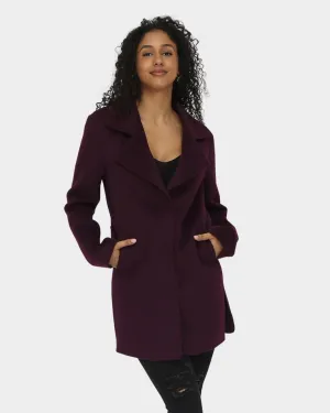 Ex-Boyfriend Wool Blend Oversized Jacket - Deep Plum