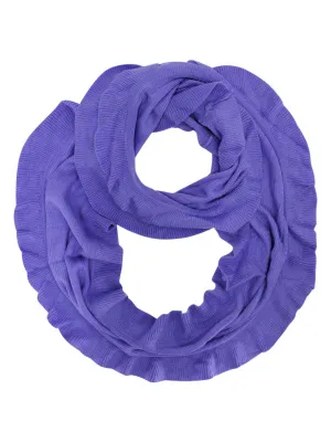 Feminine Ruffled Knit Winter Infinity Scarf