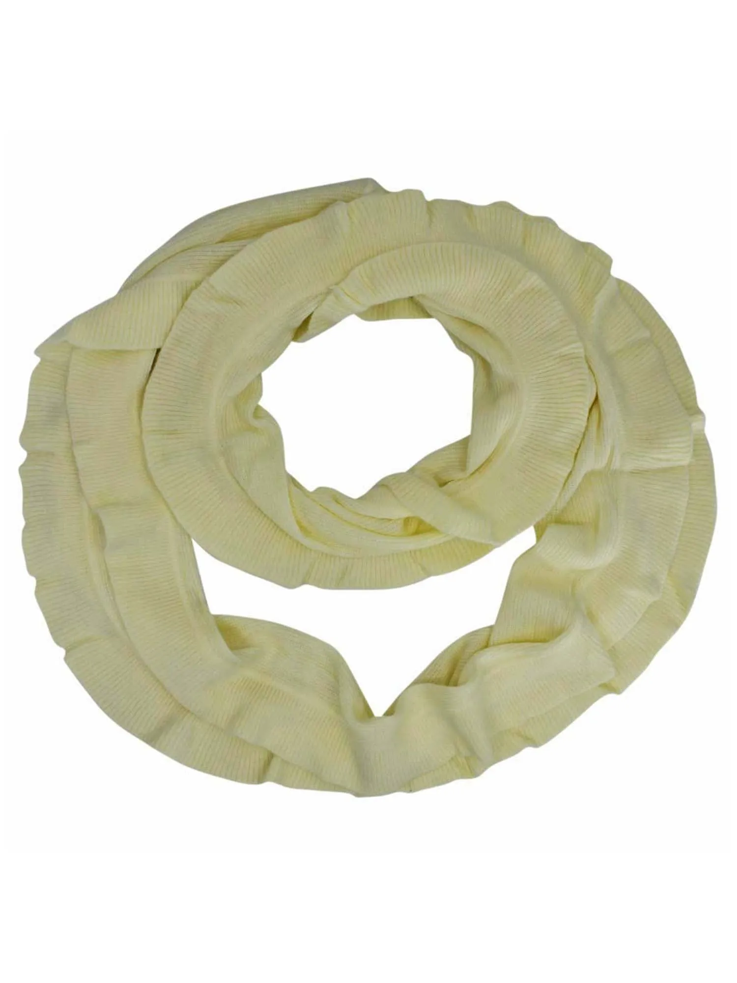 Feminine Ruffled Knit Winter Infinity Scarf