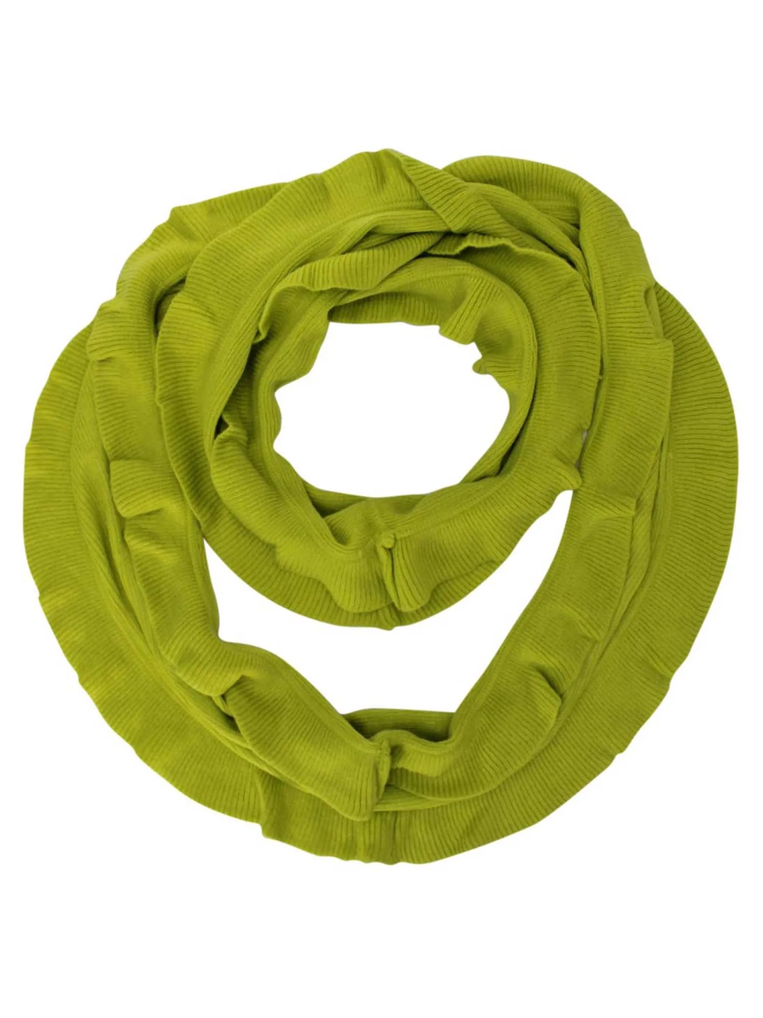 Feminine Ruffled Knit Winter Infinity Scarf