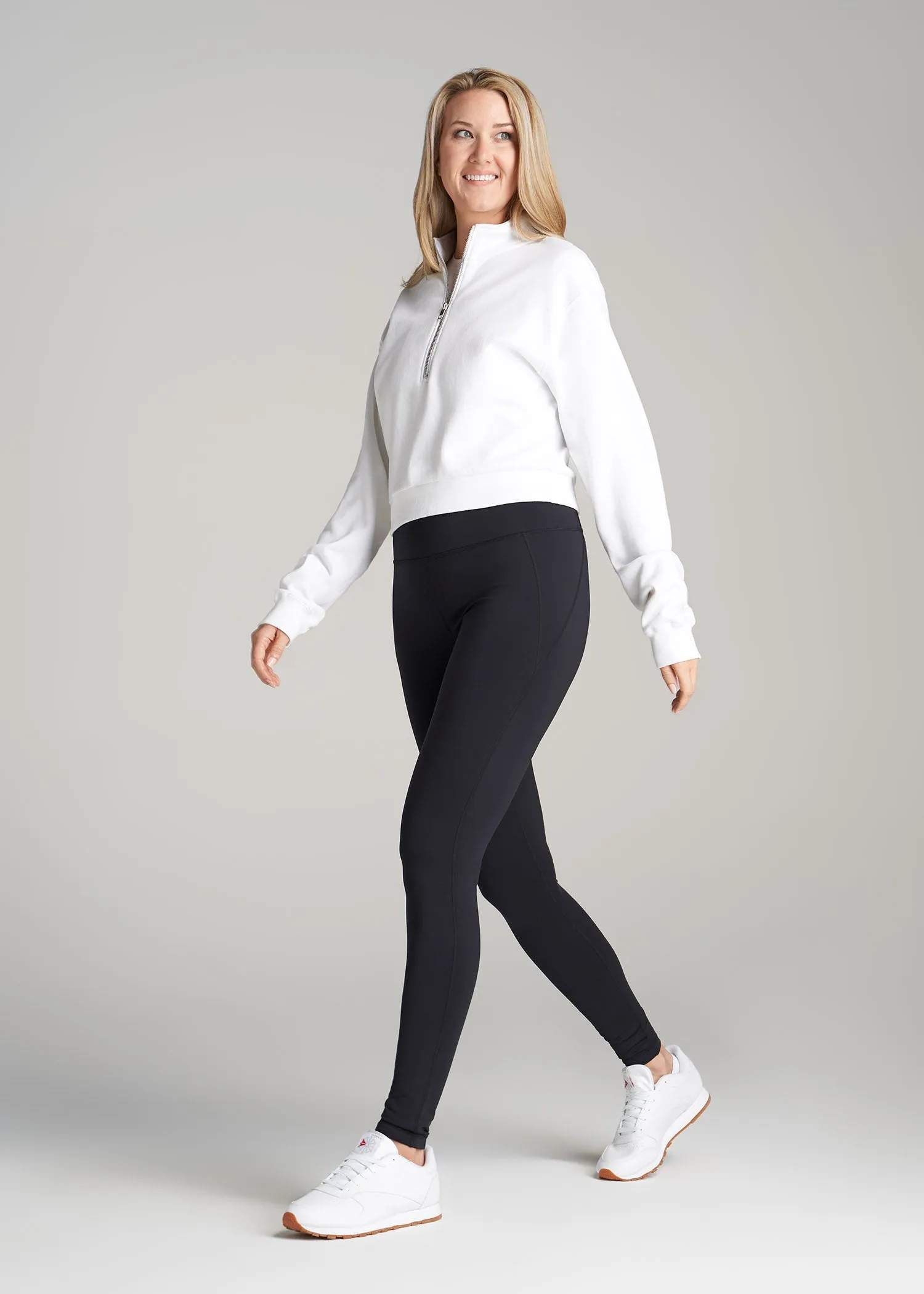 Fleece Lined Women's Tall Leggings in Black