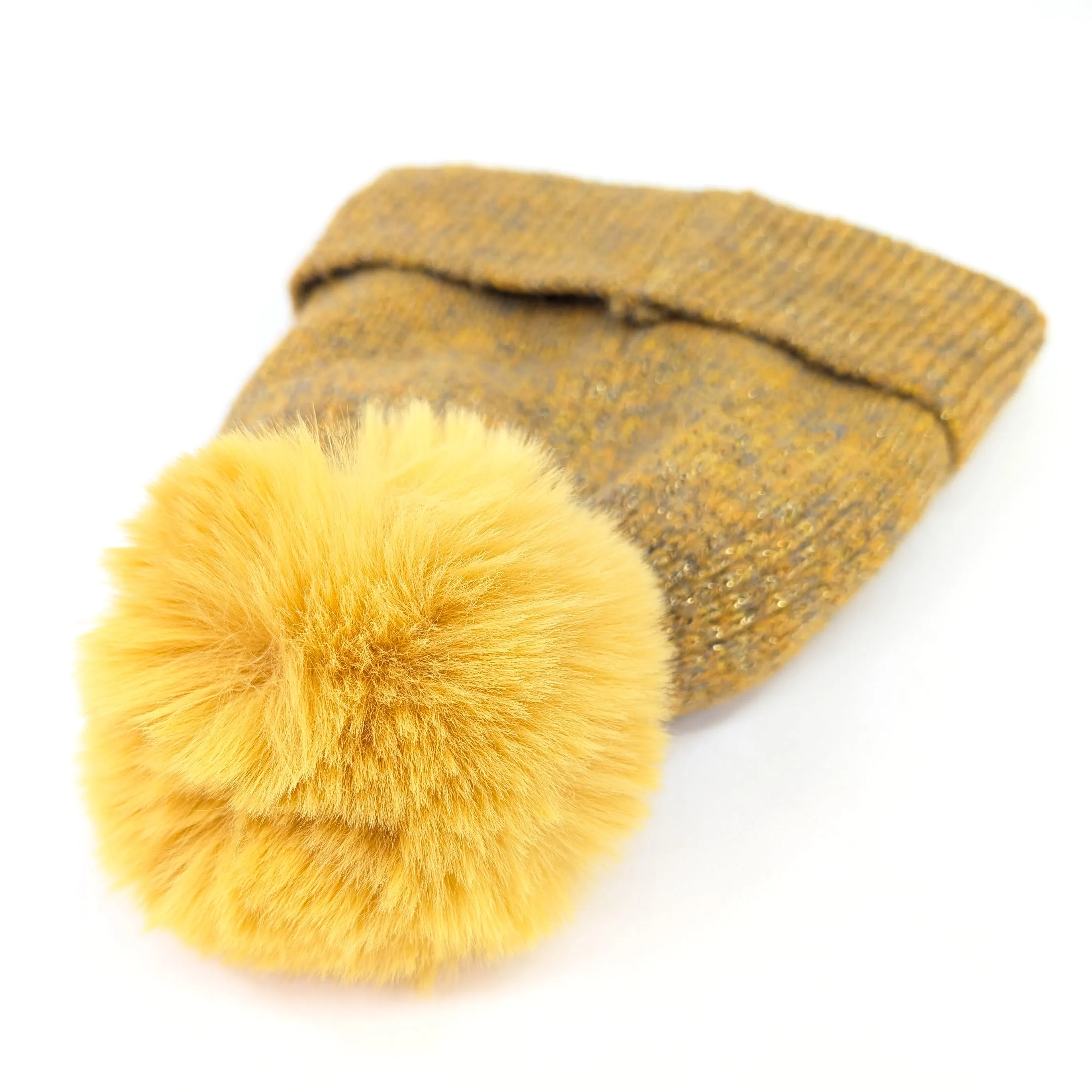 Free Sequin Faux Fur PomPom Hat - 3 Assorted