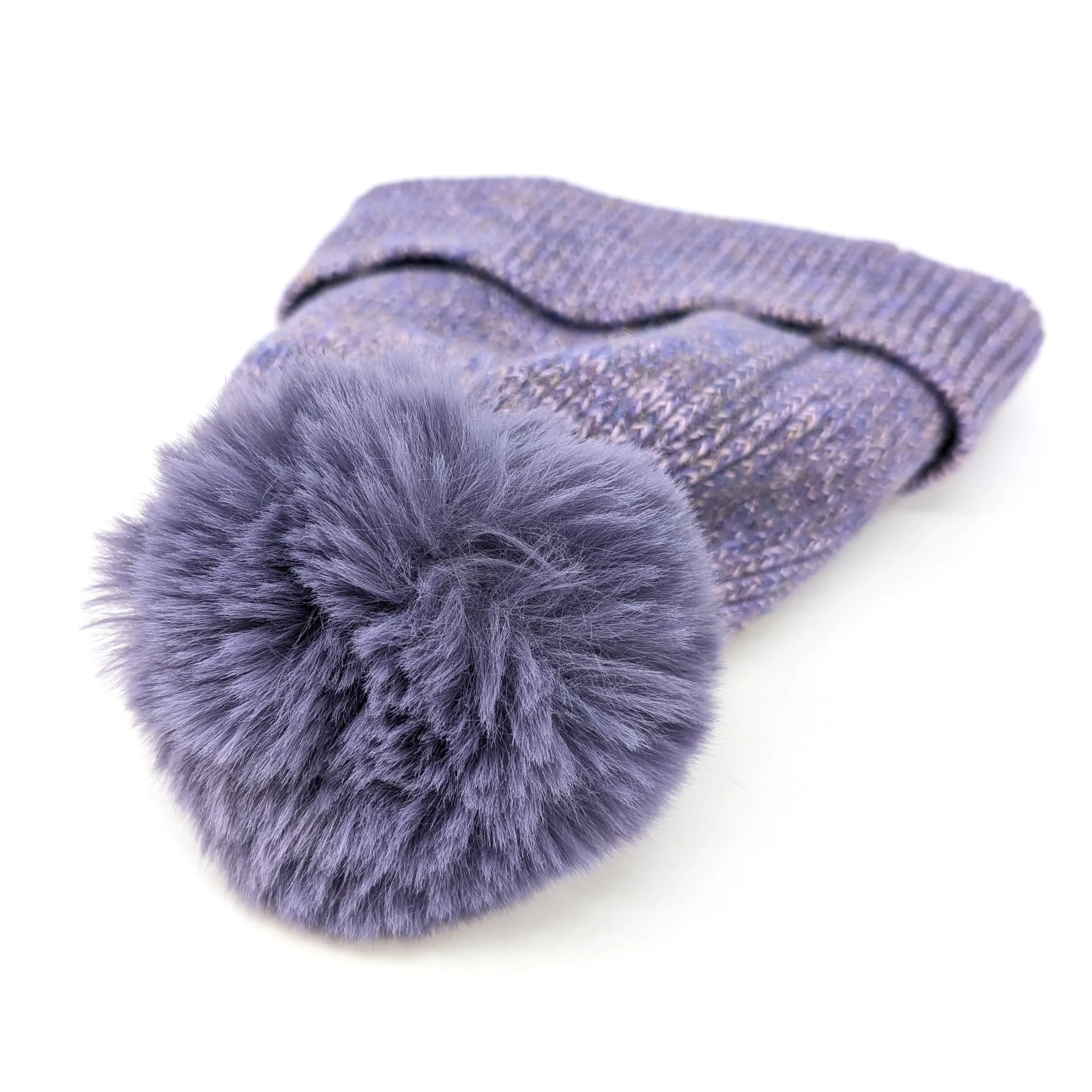 Free Sequin Faux Fur PomPom Hat - 3 Assorted