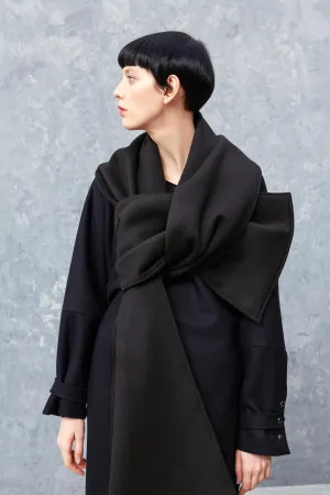 GAÉLIQUE black - mid-length wool coat