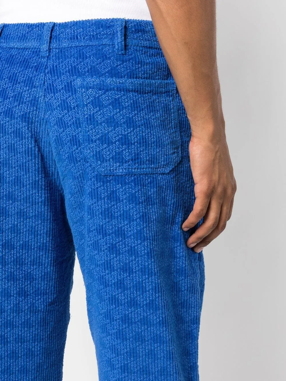 Graphic-Print Corduroy Trousers