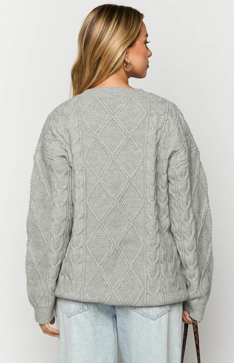 Hardy Grey Cable Knit Sweater