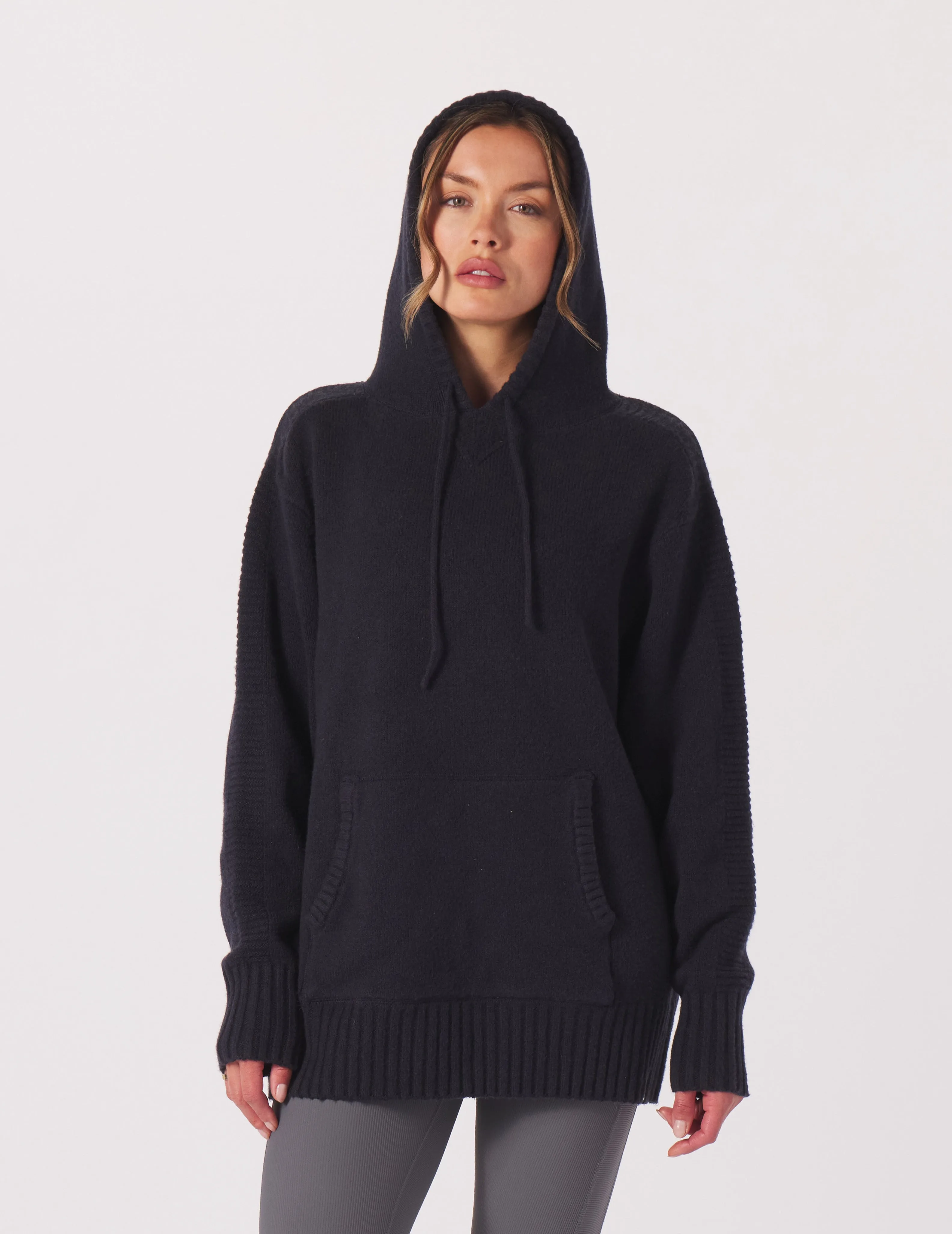 Knit Up Unisex Hoodie: Black