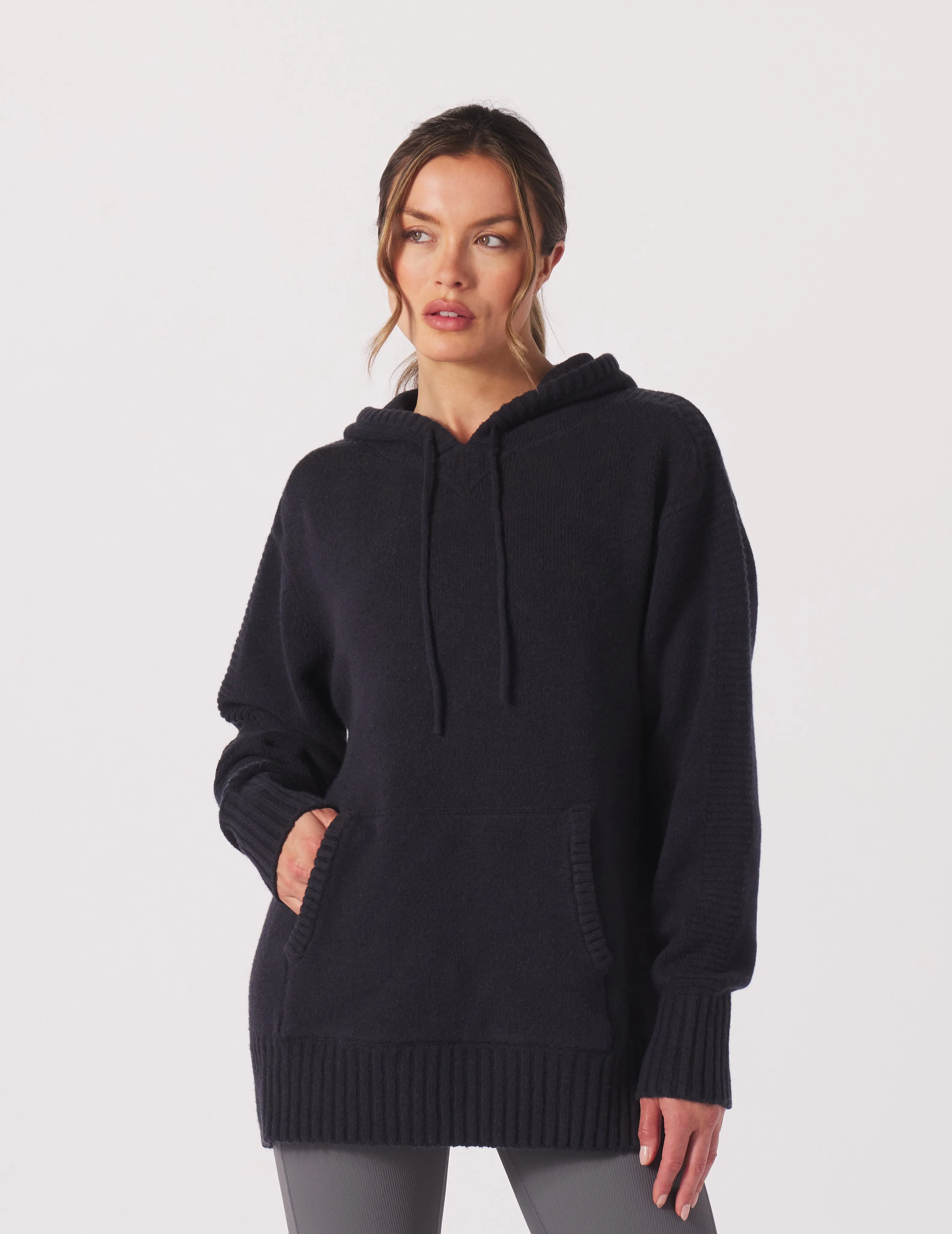 Knit Up Unisex Hoodie: Black