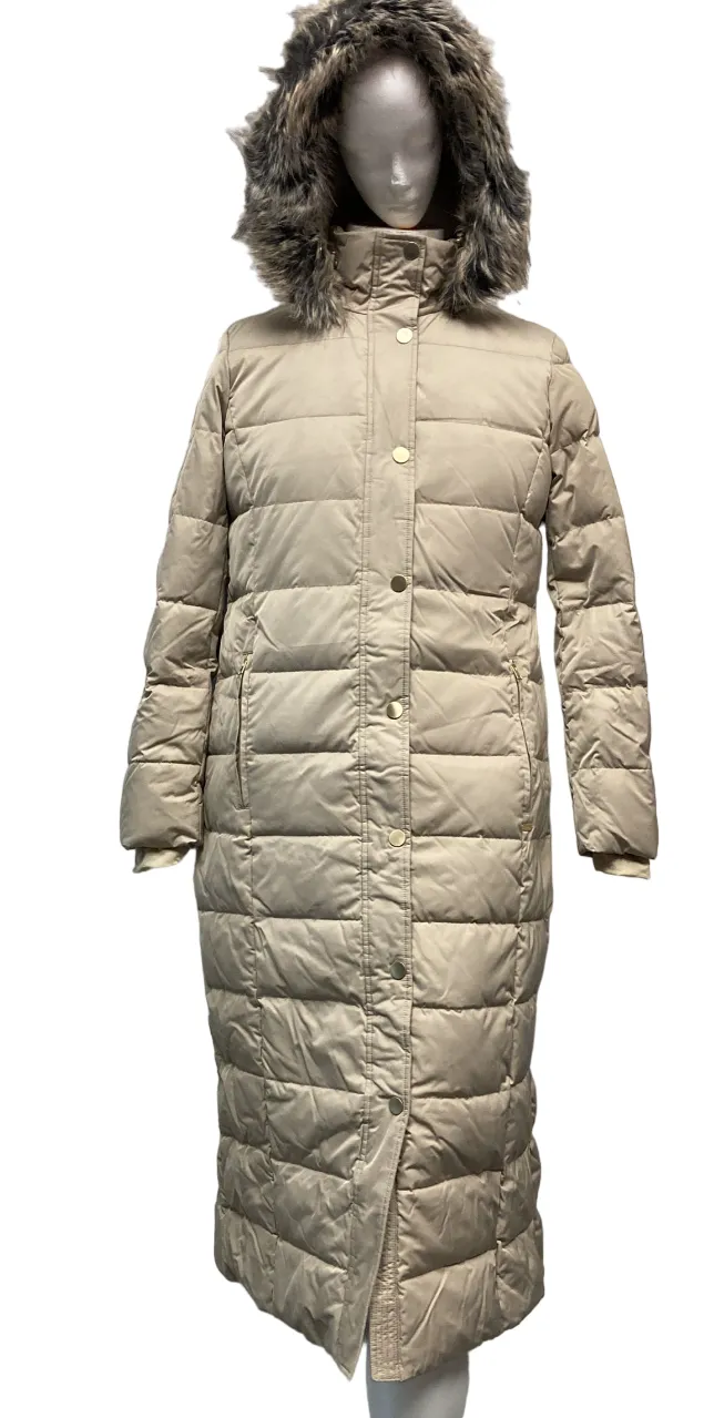 Lands' End Women's Long Puffer Jacket Stone