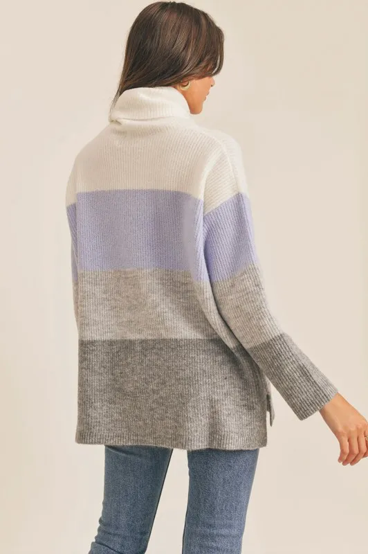 Lilac Stripe Turtleneck