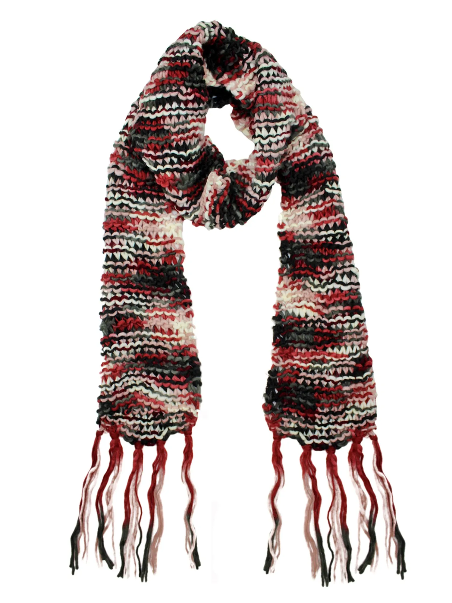 Long Two-Tone Knit Unisex Winter Scarf