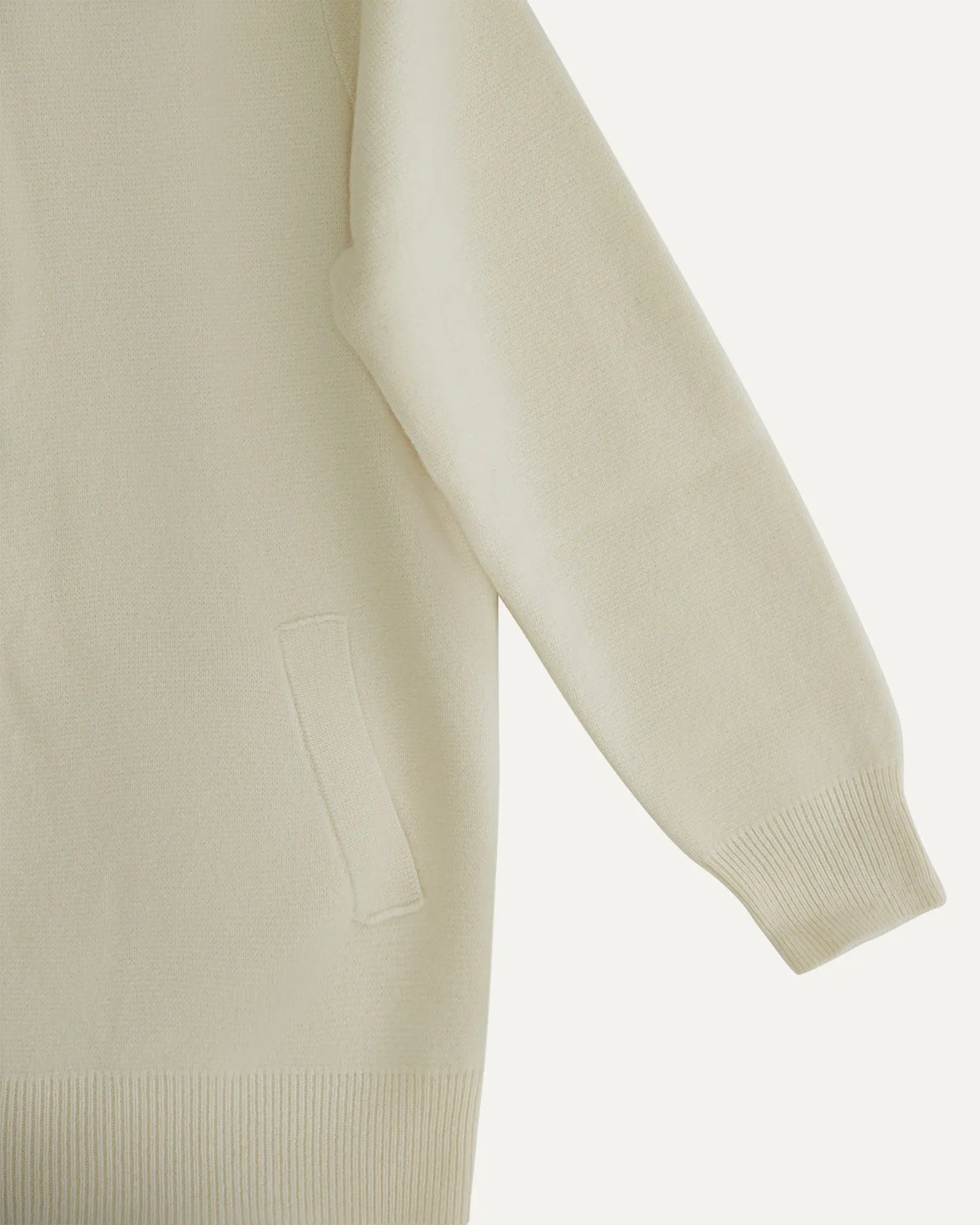 LOVAU Cashmere Blend Cardigan Jacket - Ivory White