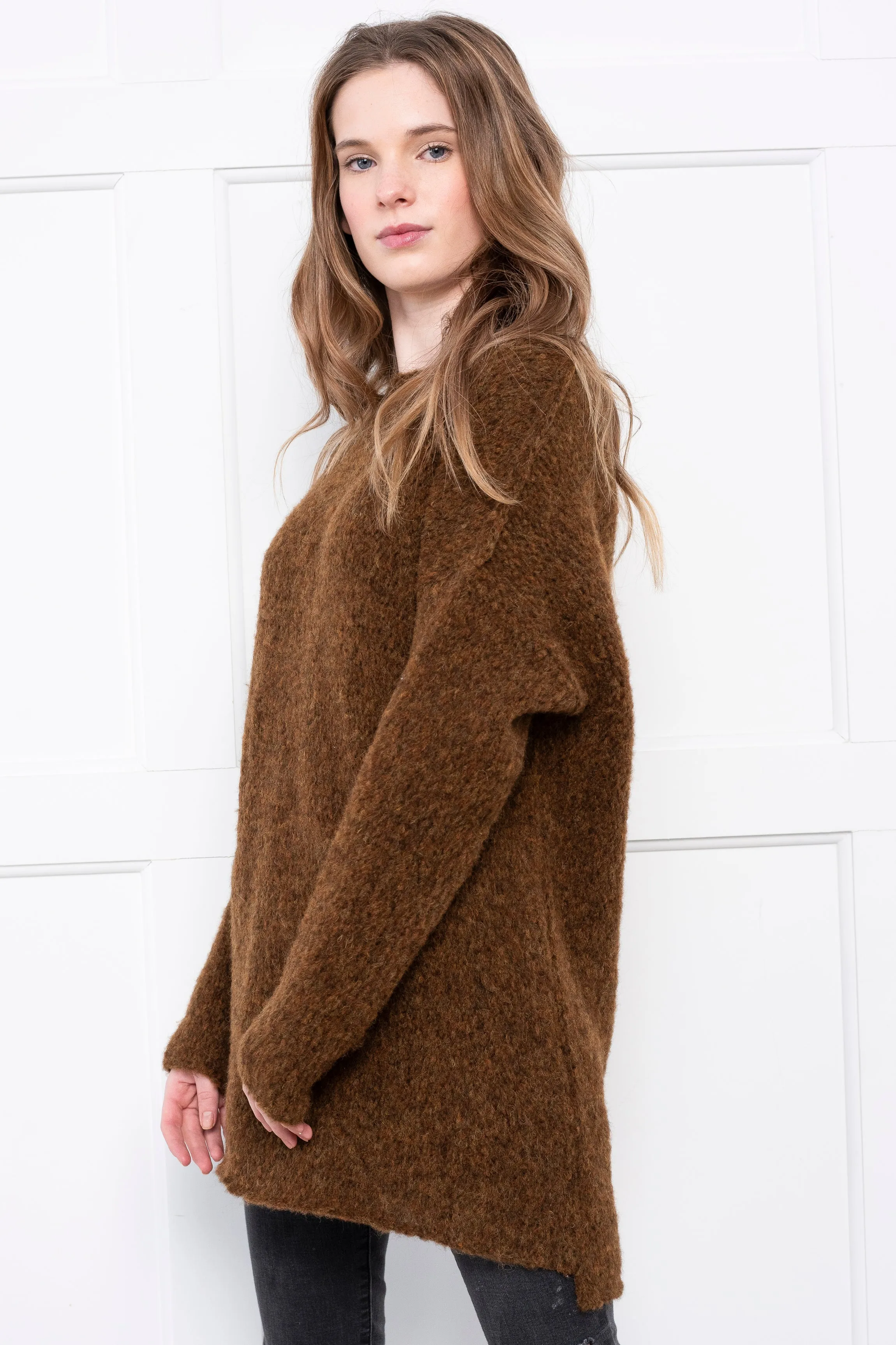 Milky brown alpaca sweater