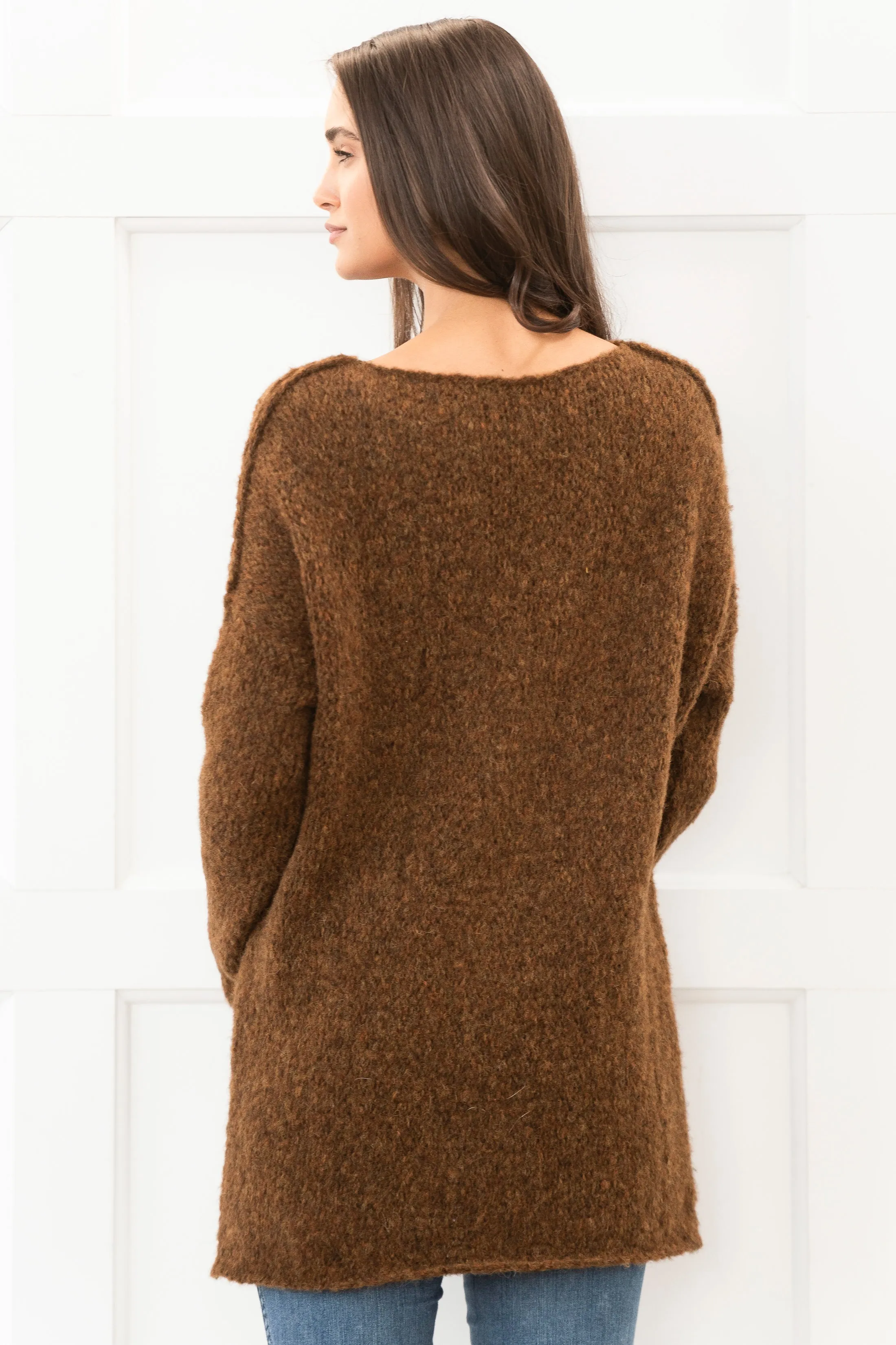 Milky brown alpaca sweater