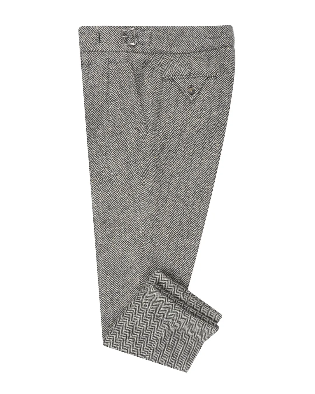 Molloy Herringbone Donegal Tweed Pants - Grey