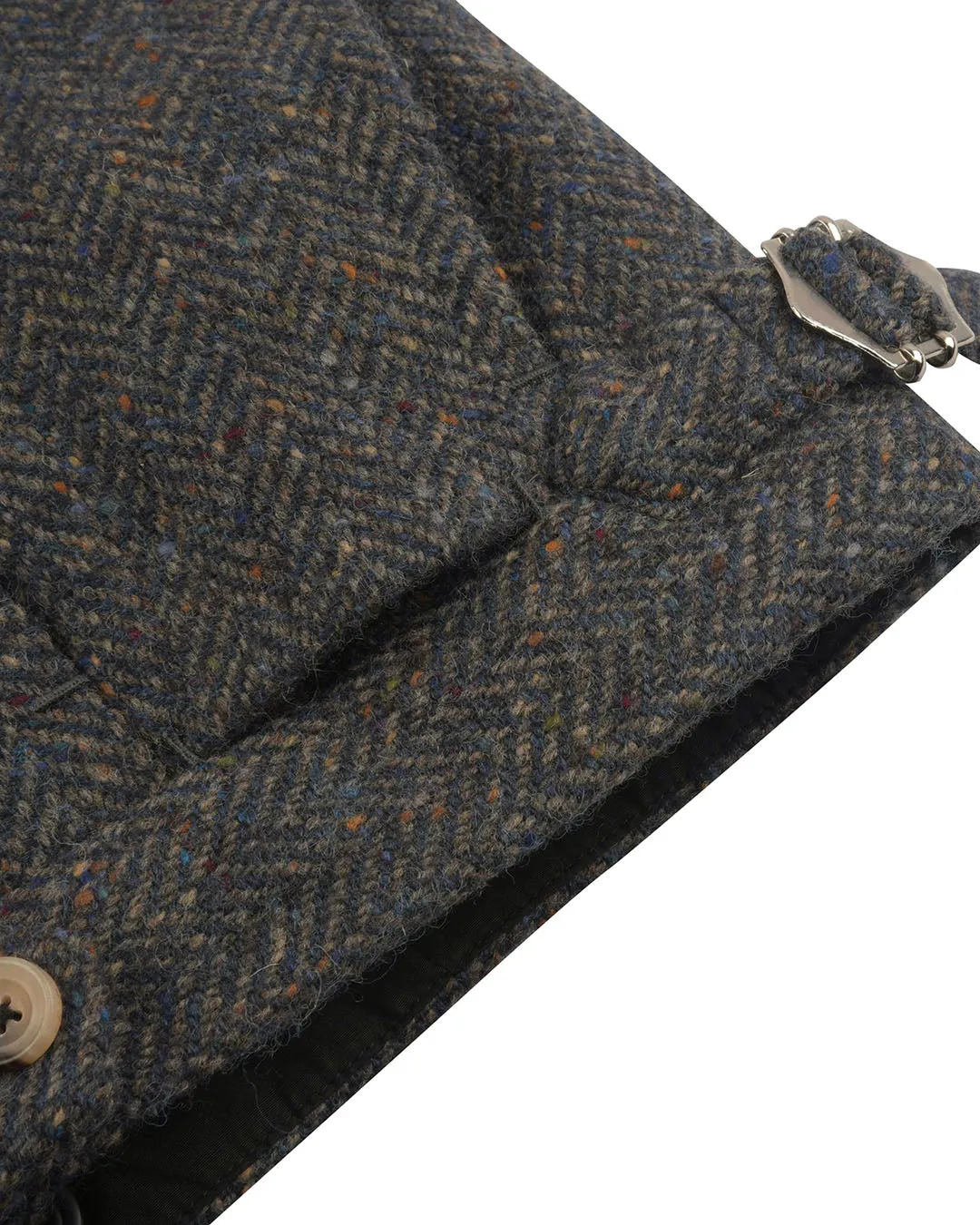 Molloy Herringbone Donegal Tweed Pants - Indigo