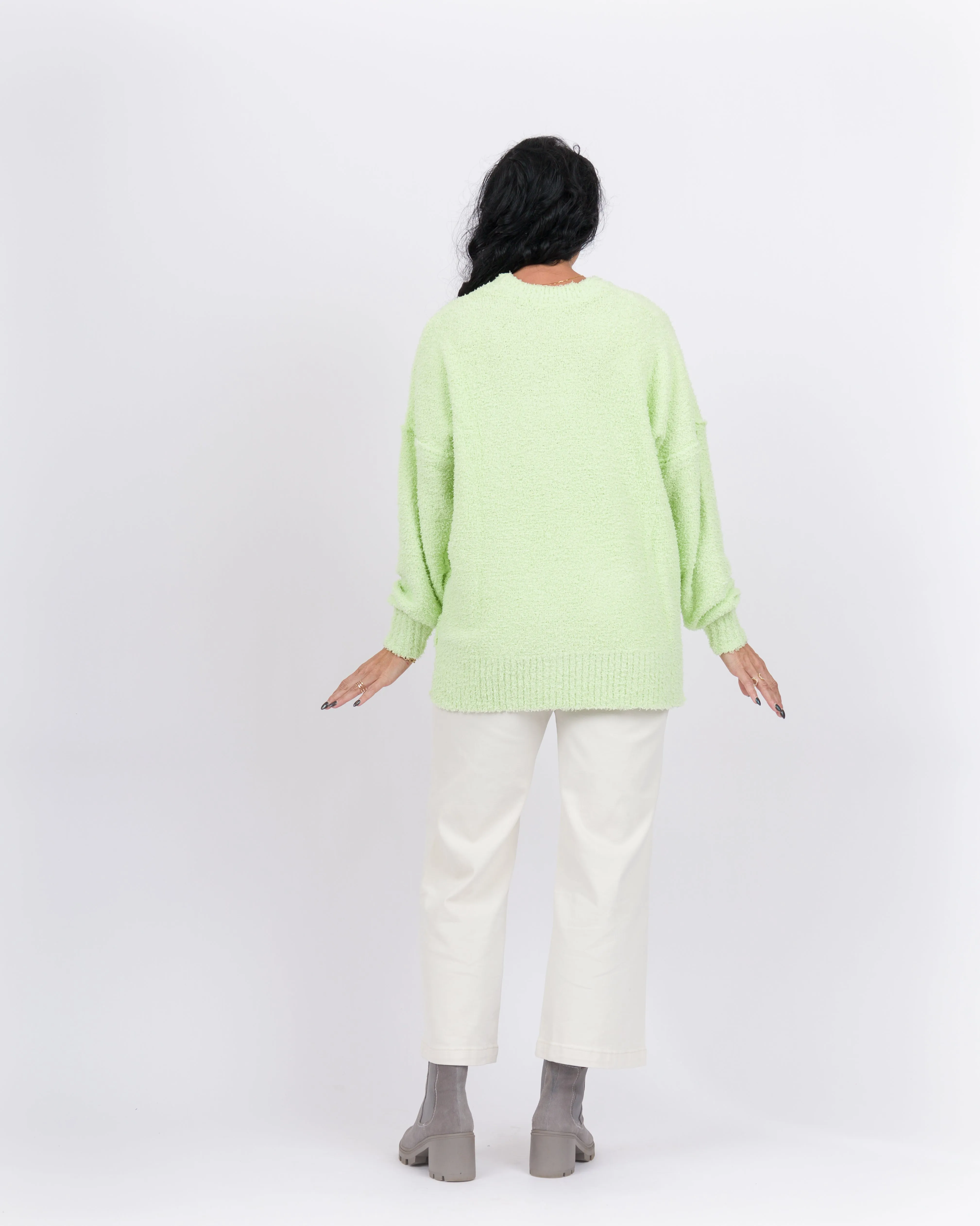 Mud Pie Rome Chenille Sweater- Lime