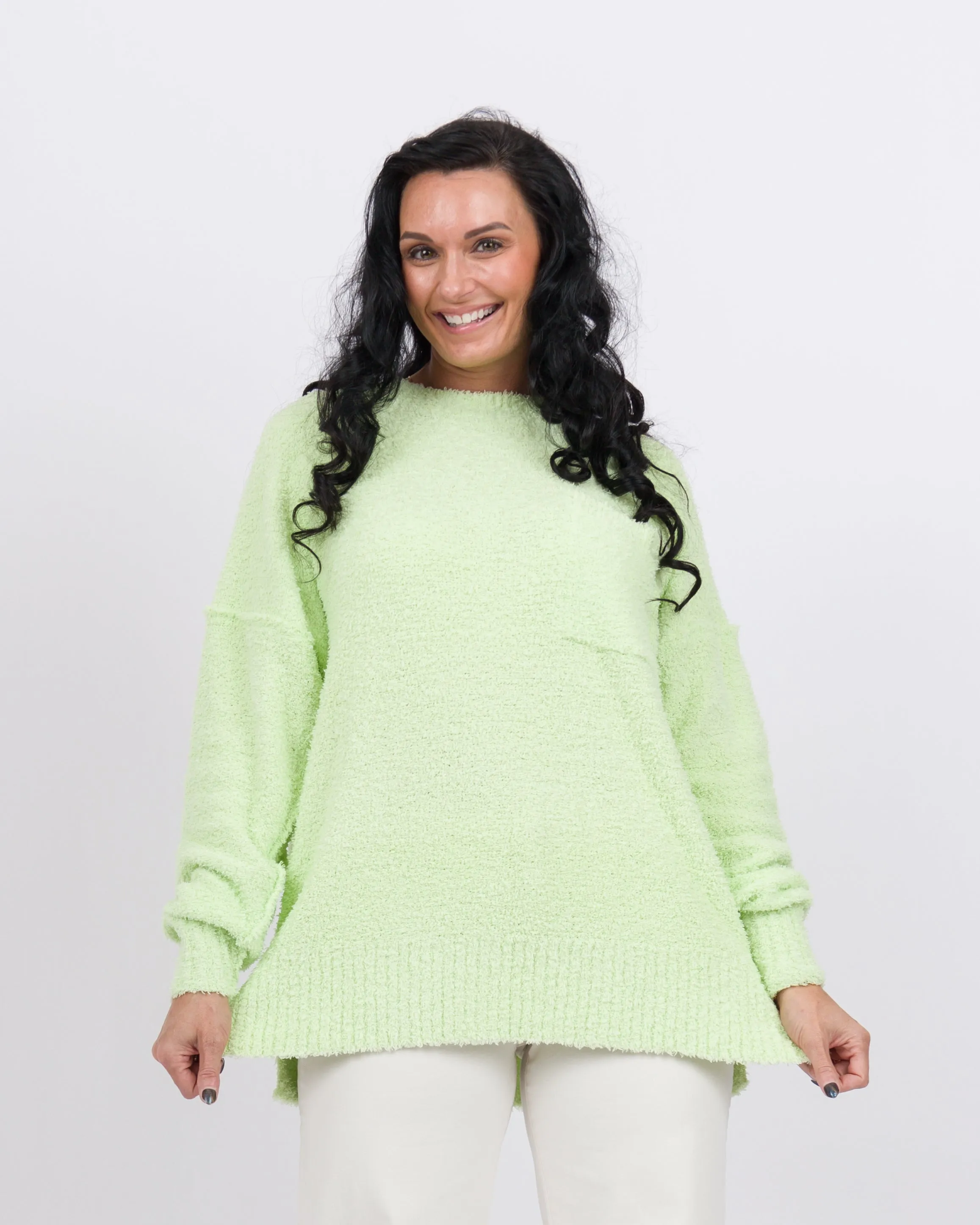 Mud Pie Rome Chenille Sweater- Lime