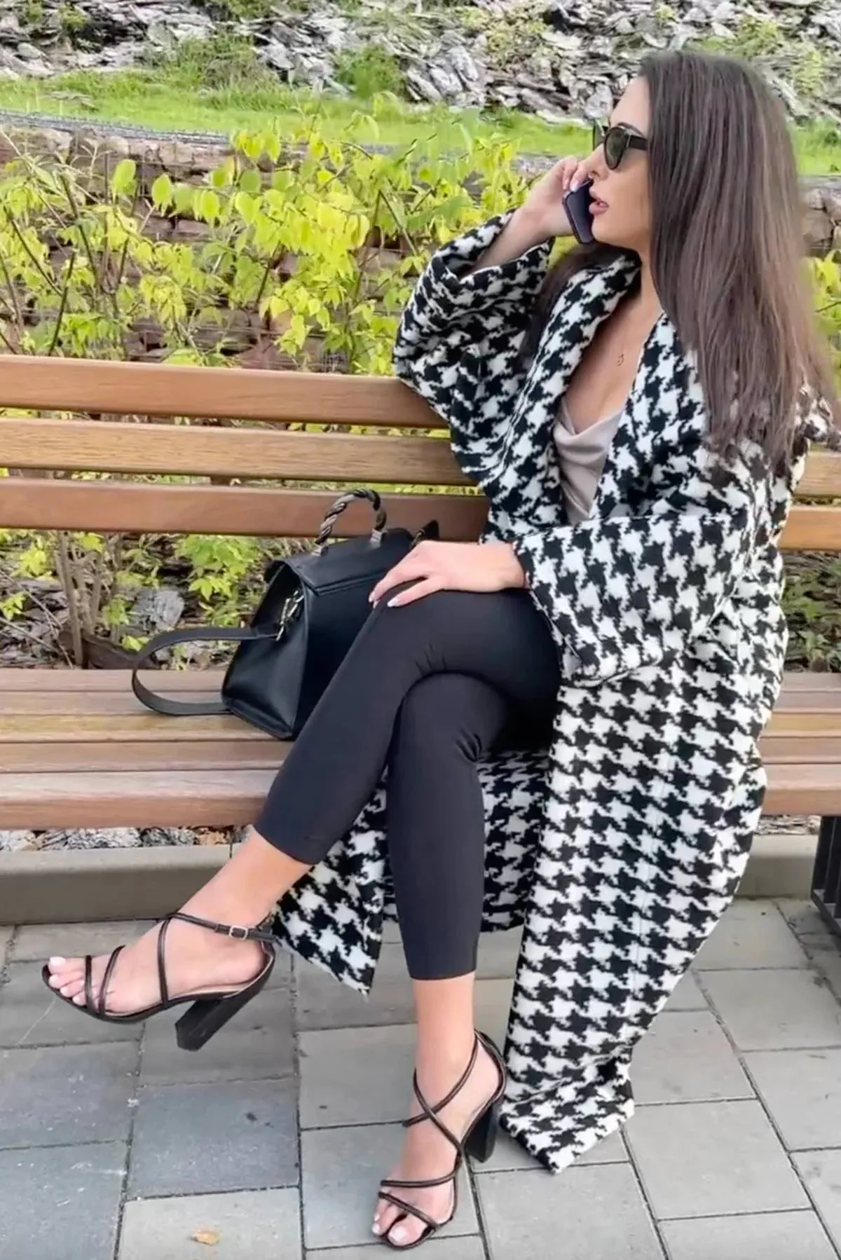 OFELIA Houndstooth Winter Coat