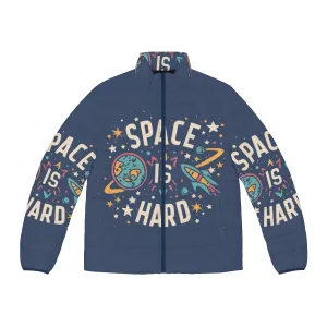 "Space Force Quotes Puffer Jacket for Netflix Fans"