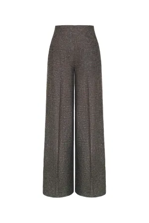 Sariyah Straight Wide Leg Tweed Floor Length Pants