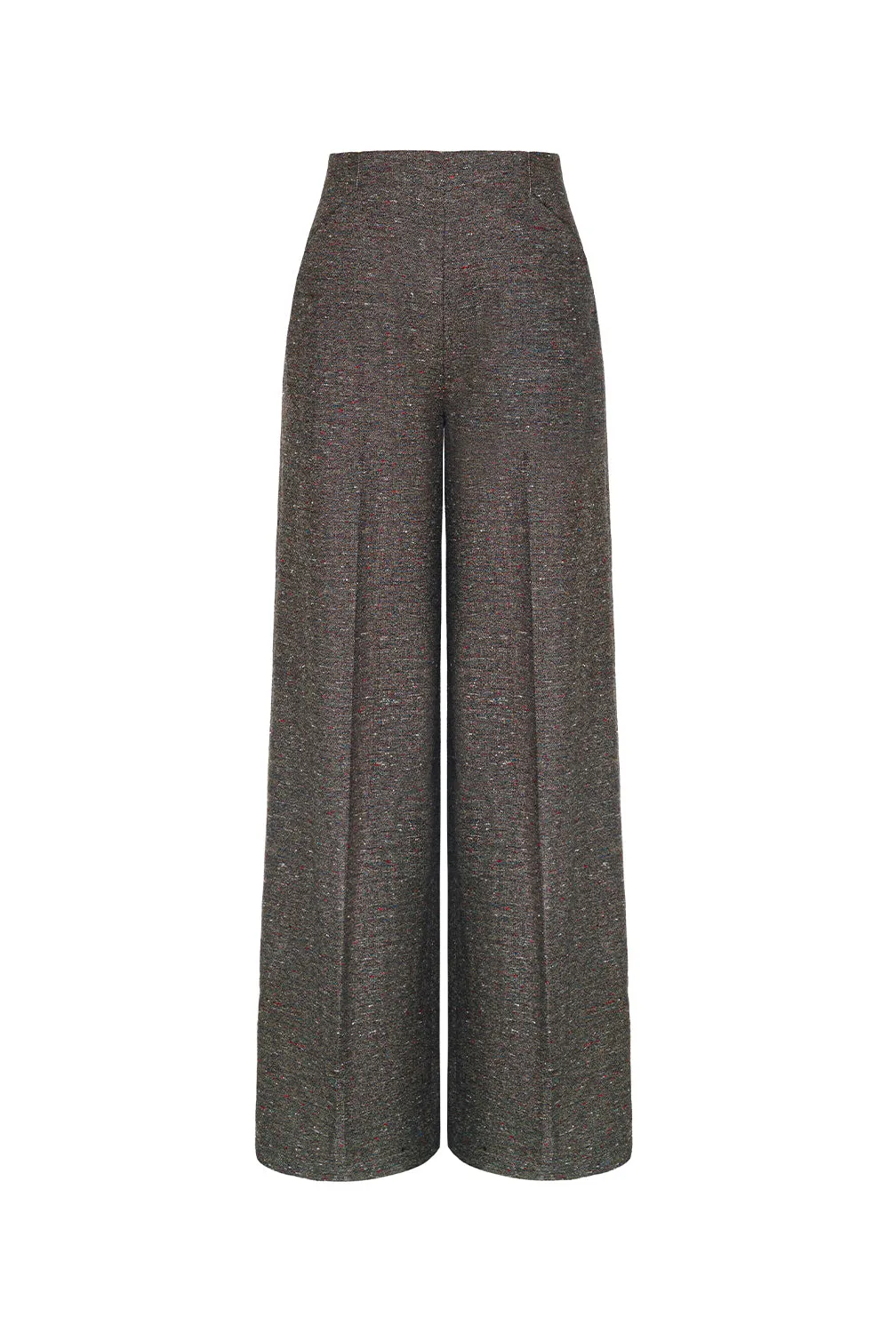 Sariyah Straight Wide Leg Tweed Floor Length Pants